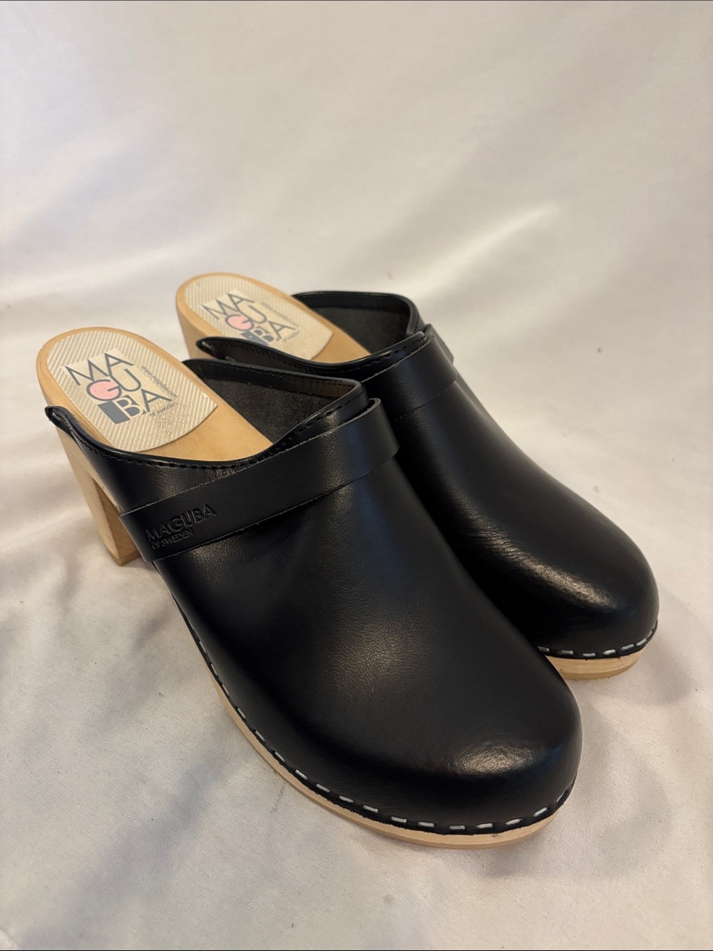Maguba Women's Stockholm Clog - Black Leather EU 39